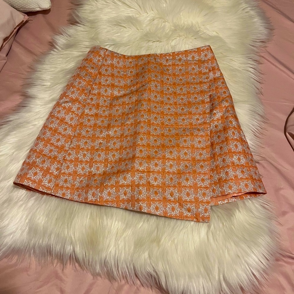 ASOS Orange and White A-Line Skirt